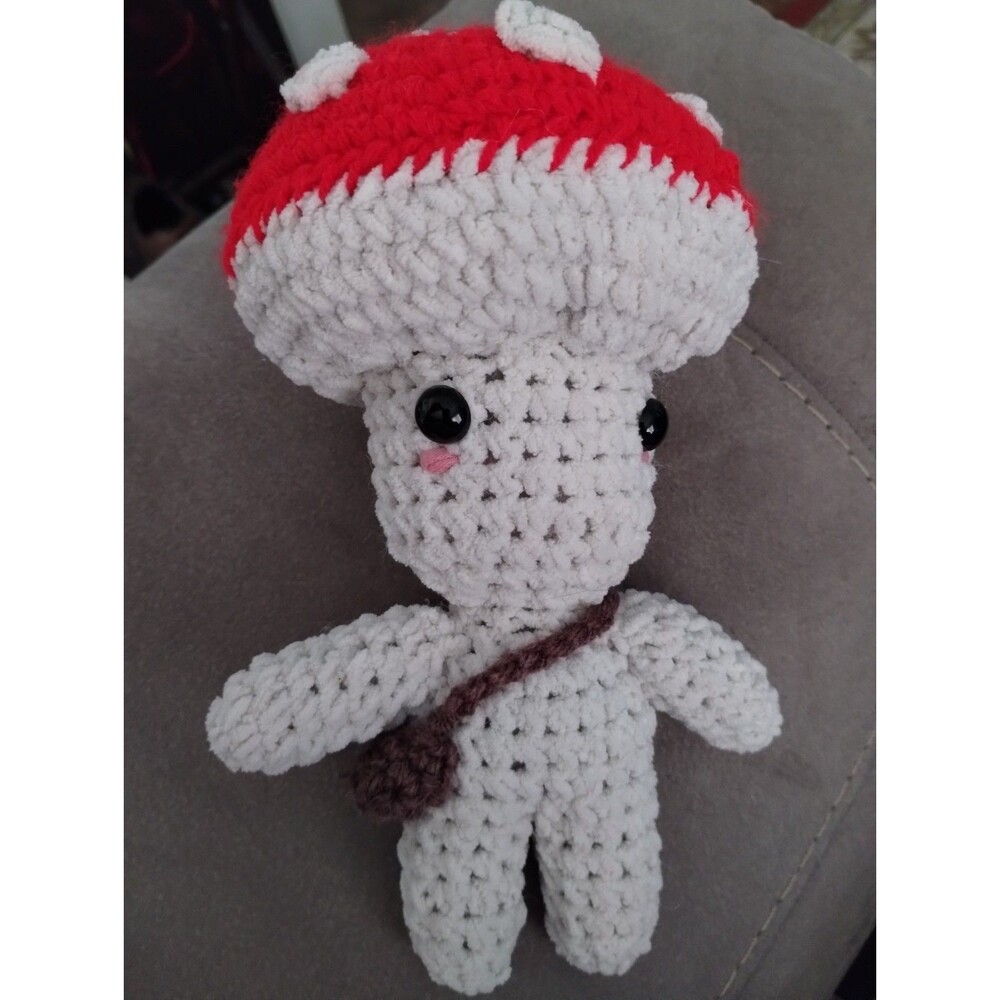 Handmade Crochet Mushroom Character 8"